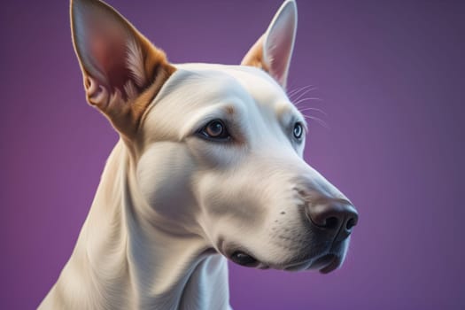White labrador retriever dog portrait on a solid color background. Studio shot. generative ai