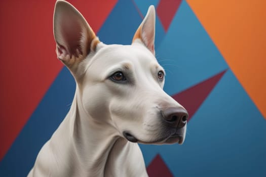 White labrador retriever dog portrait on a solid color background. Studio shot. generative ai