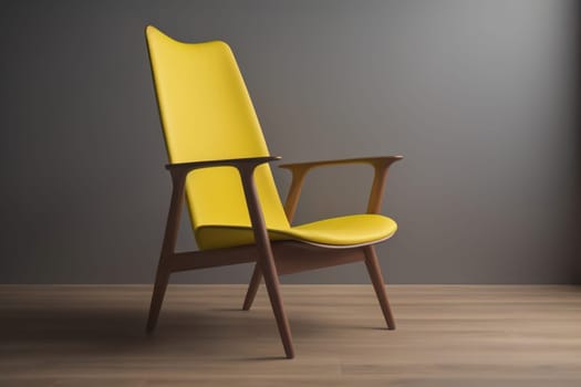Wooden chair in the room. ai generative