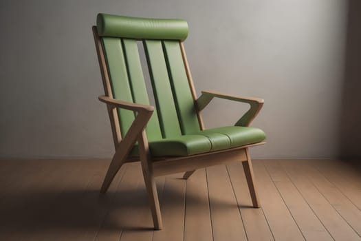 Wooden chair in the room. ai generative