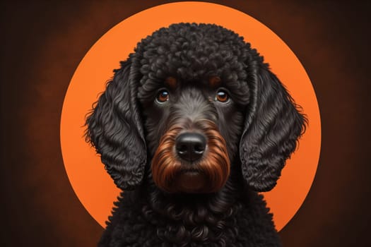 Portrait of a beautiful black dachshund puppy on a solid color background. ai generative