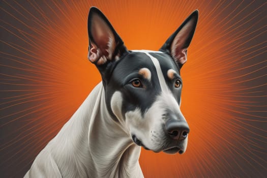 White labrador retriever dog portrait on a solid color background. Studio shot. generative ai