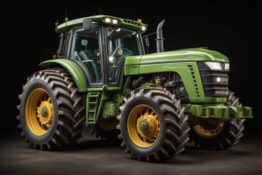 Modern tractor on a colored background. ai generative