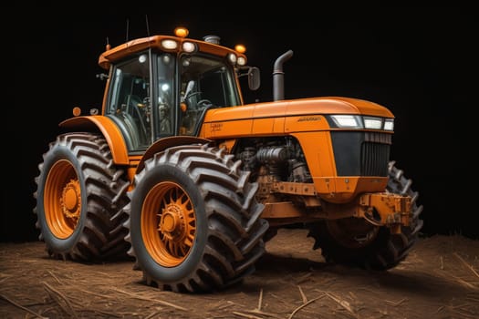 Modern tractor on a colored background. ai generative