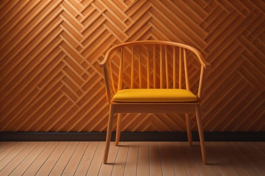 Wooden chair in the room. ai generative
