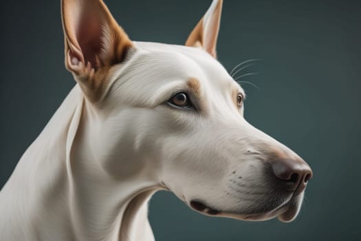 White labrador retriever dog portrait on a solid color background. Studio shot. generative ai