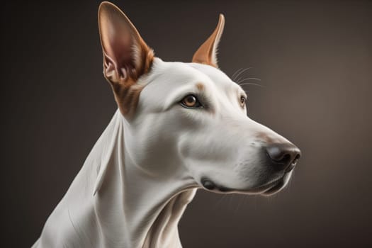 White labrador retriever dog portrait on a solid color background. Studio shot. generative ai