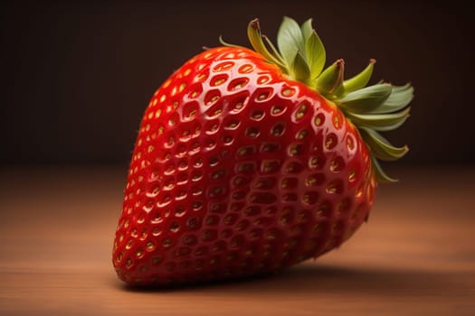 Fresh strawberries on a solid color background. generative ai