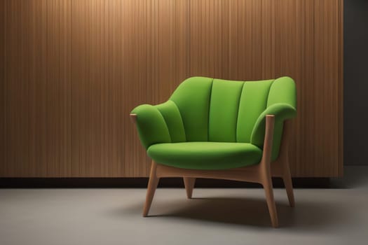 Wooden chair in the room. ai generative