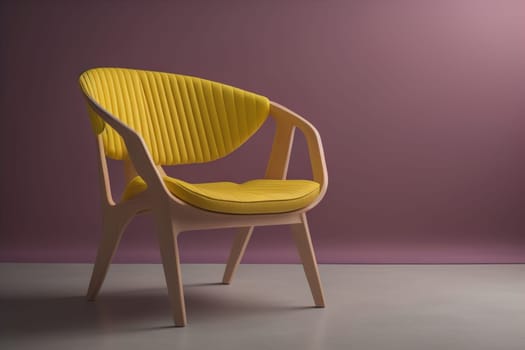 Wooden chair in the room. ai generative