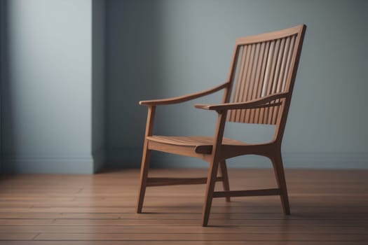 Wooden chair in the room. ai generative