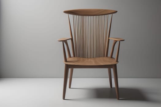 Wooden chair in the room. ai generative