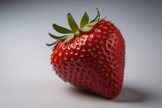 Fresh strawberries on a solid color background. generative ai