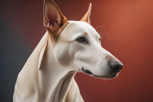 White labrador retriever dog portrait on a solid color background. Studio shot. generative ai