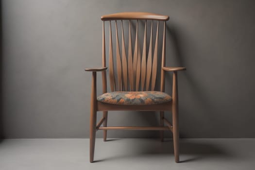 Wooden chair in the room. ai generative