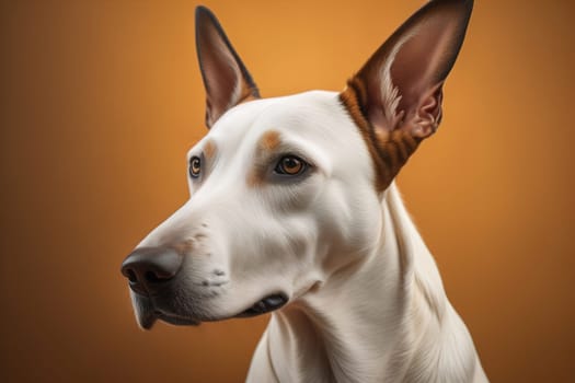 White labrador retriever dog portrait on a solid color background. Studio shot. generative ai