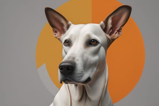White labrador retriever dog portrait on a solid color background. Studio shot. generative ai