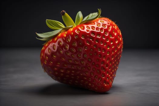 Fresh strawberries on a solid color background. generative ai
