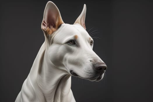 White labrador retriever dog portrait on a solid color background. Studio shot. generative ai