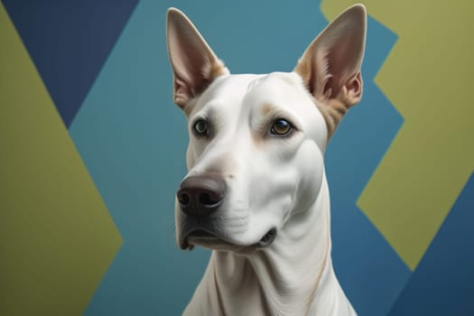 White labrador retriever dog portrait on a solid color background. Studio shot. generative ai