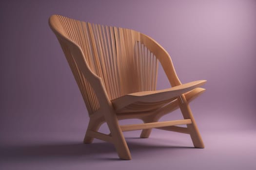 Wooden chair in the room. ai generative