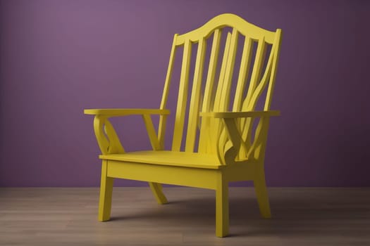 Wooden chair in the room. ai generative