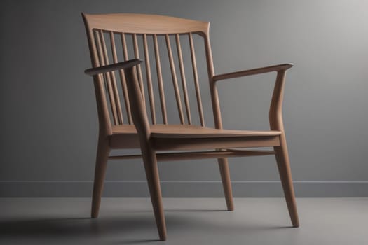 Wooden chair in the room. ai generative