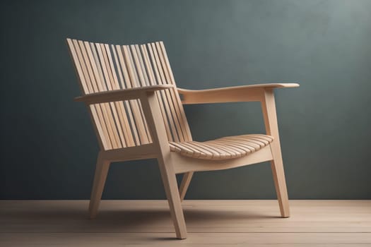 Wooden chair in the room. ai generative