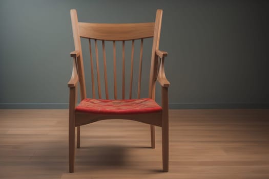 Wooden chair in the room. ai generative