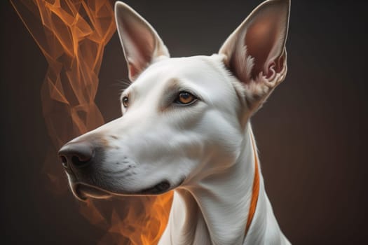 White labrador retriever dog portrait on a solid color background. Studio shot. generative ai
