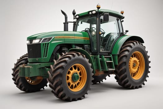 Modern tractor on a colored background. ai generative