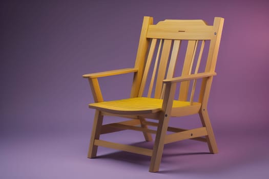 Wooden chair in the room. ai generative