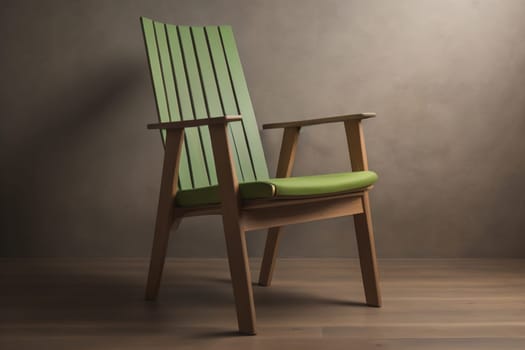 Wooden chair in the room. ai generative