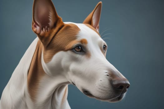 White labrador retriever dog portrait on a solid color background. Studio shot. generative ai