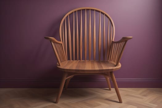 Wooden chair in the room. ai generative
