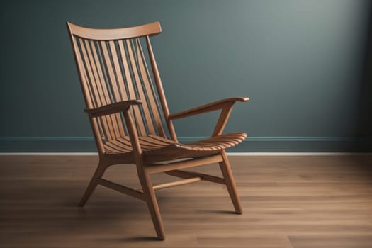 Wooden chair in the room. ai generative