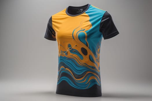 t-shirt on a mannequin, isolated on gray background. ai generative