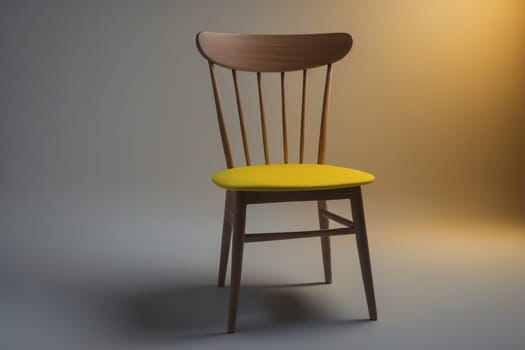 Wooden chair in the room. ai generative