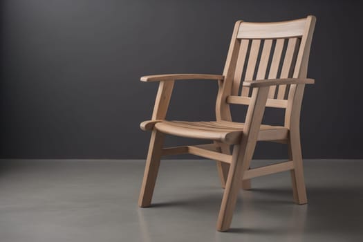 Wooden chair in the room. ai generative