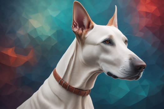 White labrador retriever dog portrait on a solid color background. Studio shot. generative ai