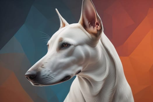 White labrador retriever dog portrait on a solid color background. Studio shot. generative ai