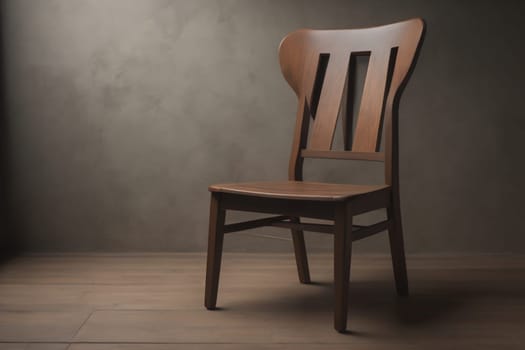 Wooden chair in the room. ai generative