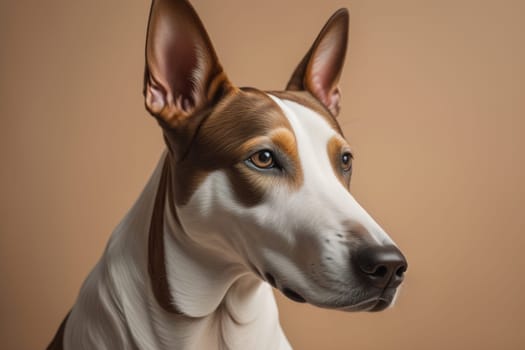 White labrador retriever dog portrait on a solid color background. Studio shot. generative ai
