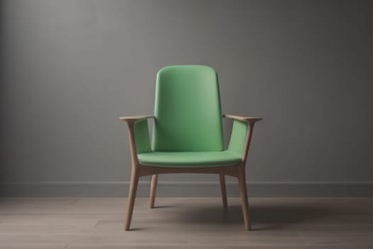 Wooden chair in the room. ai generative
