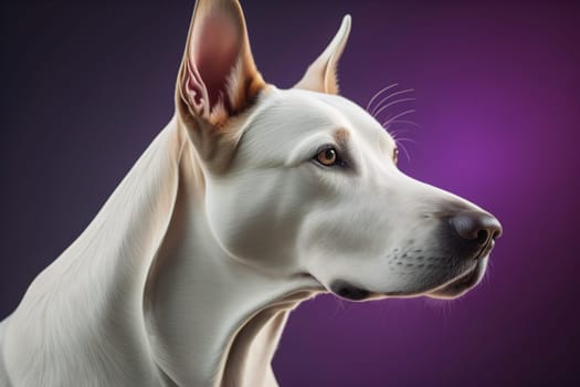 White labrador retriever dog portrait on a solid color background. Studio shot. generative ai