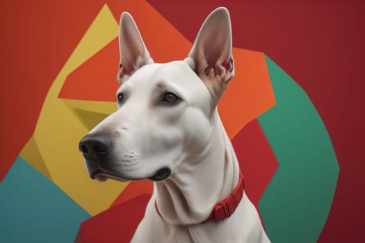 White labrador retriever dog portrait on a solid color background. Studio shot. generative ai
