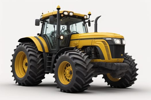 Modern tractor on a colored background. ai generative