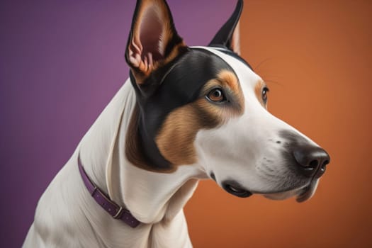 White labrador retriever dog portrait on a solid color background. Studio shot. generative ai