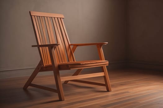 Wooden chair in the room. ai generative
