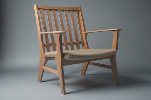 Wooden chair in the room. ai generative